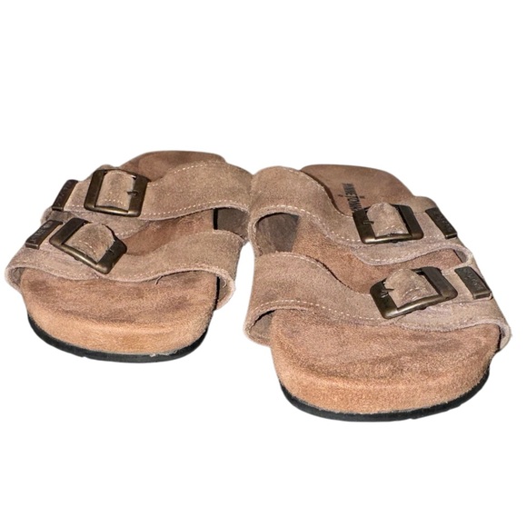 MINNETONKA brown suede double buckle sandalss women’s shoes size 8 - Picture 4 of 13